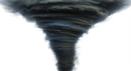 Tornade sombre puissante tourbillonne ciel dramatique lumi�re intense. AI Generated