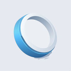 3D Blue and White Circular Ring Design