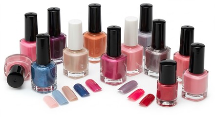 Vernis ongles brillants couleurs vives eclatantes pose elegante studio. AI Generated
