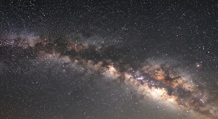 Obraz premium Voie lactee nocturne etoile filante ciel profond. AI Generated