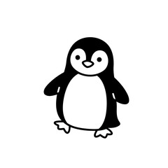 Adorable Hand-Drawn Style Penguin Character Vector Illustration