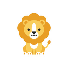 Charming Kawaii Style Baby Lion Vector Illustration