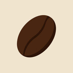 Minimalist Dark Roasted Coffee Bean Vector Illustration with Subtle Depth
