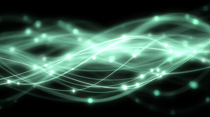 Naklejka premium Flowing lines of data coursing through a network to depict fast communication cloud infrastructure and reliable digital connectivity. 