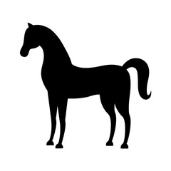 Obraz premium Vector art of silhouette of a horse, showcasing its elegant form and muscular build, a symbol of grace and power in nature