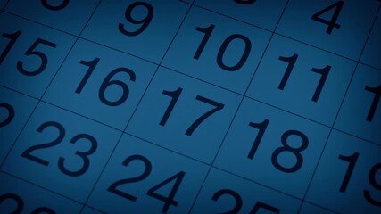 Calendar Is Marked Off In The Dark - Loop
