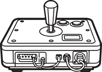 Vector art of retro arcade joystick, a classic gaming controller with a stick and buttons, evoking nostalgia for vintage video games and the golden age of arcades, perfect for gaming enthusiasts on