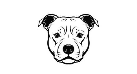 Staffordshire Bull Terrier head logo black and white Keywords: staffordshire bull terrier, dog