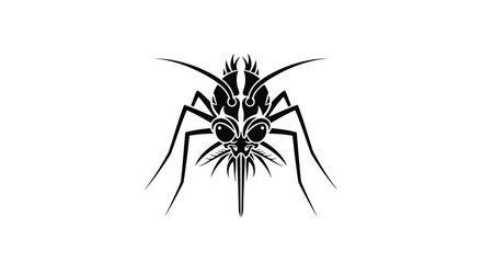 Stylized black mosquito illustration on white background