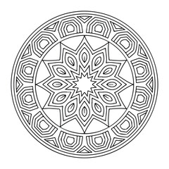 Mandala design black and white background decorative abstract illustration
