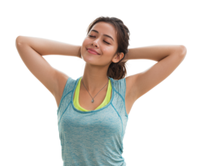 Relaxing stretching exercise for wellness lifestyle calm isolated on transparent background