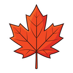 Naklejka premium Brightly colored red and orange maple leaves symbolizing the autumn season in Canada, often isolated on white