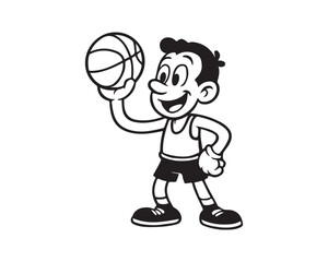 cartoon basketball player vector