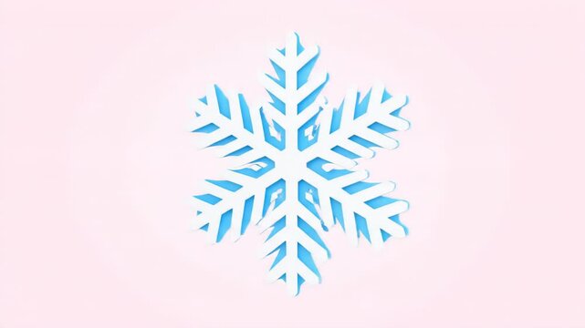 Animated Snowflake Rotating Over Pink Gradient Background With Soft Lighting