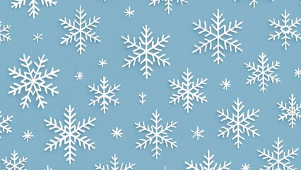 White snowflakes on blue wallpaper for desktop