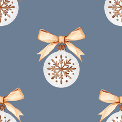 Elegant Gold Christmas Ornament Seamless Pattern