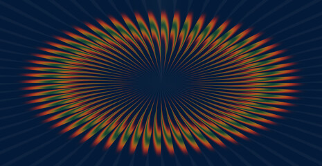 Obraz premium Abstract circular pattern with orange and green accents