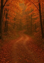 Fototapeta premium Serene autumn forest path