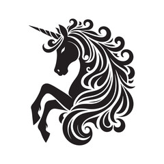 Unicorn silhouette vector set