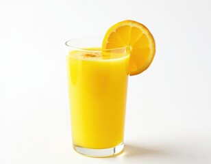 Refreshing Glass of Fresh Orange Juice with Citrus Garnish