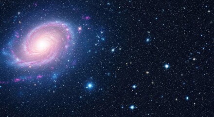 Spiral Galaxy in Deep Space with Stars photo image