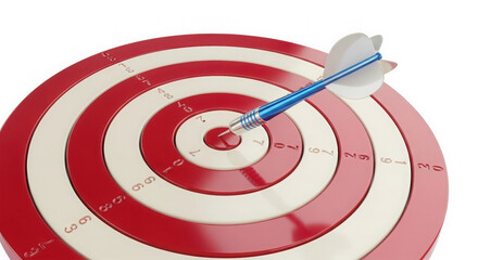 Premium 3D Dart Bullseye Illustration isolated on transparent background. Target Accuracy Symbol. Dartboard Game Graphic.