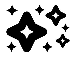 Sparkling and Twinkling Icon, Shiny Glitter Vector Illustration Isolated on White Background