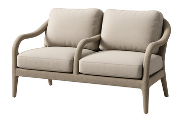 Couple's garden loveseat with a shared armrest, perfect for a romantic outdoor space.