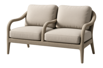 Couple's garden loveseat with a shared armrest, perfect for a romantic outdoor space.