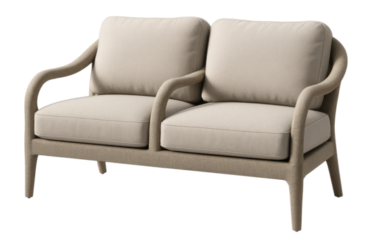 Couple's garden loveseat with a shared armrest, perfect for a romantic outdoor space.