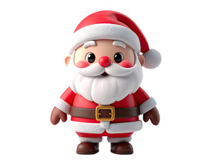 Fototapeta premium 3D Santa Claus Character. Cute Cartoon Santa Claus character. Perfect for Merry Christmas, New Year, festive digital marketing, and holiday concepts.