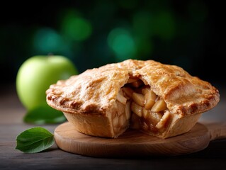 Baking fresh apple pie home kitchen food photography cozy setting close-up culinary delight