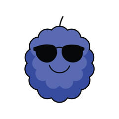 Blackberry With Sunglasses And Cool Expression Vector
