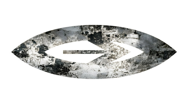 Dynamic arrow symbol conveying progress and forward motion within a textured, abstract design