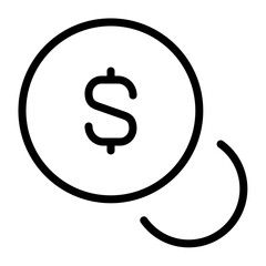 Vector art of dollar coin icon, vector