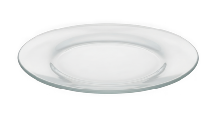 Stack of clear glass plates isolated on transparent background