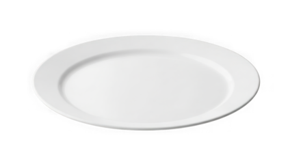 White ceramic dinner plate isolated on transparent background