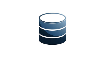 A simple illustration of a database icon with three layers and white background in a studio shot ai generated