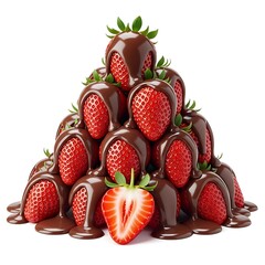 Strawberries Cascading Chocolate Sauce Pyramid strawberry