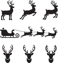 set of deer silhouettes