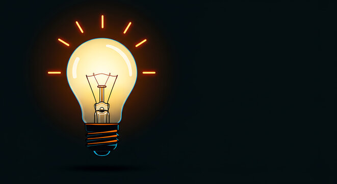stylized bulb icon representing bright idea, innovation, and energy inspiration