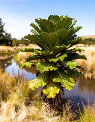 Lush plant by a stream