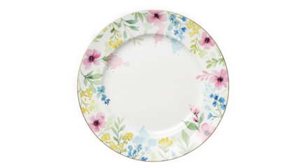 Oval easter egg decorated with delicate watercolor flowers isolated on transparent background