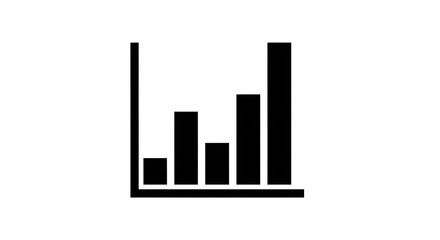 A simple black and white bar graph showing increasing values on a vertical axis and horizontal axis ai generated