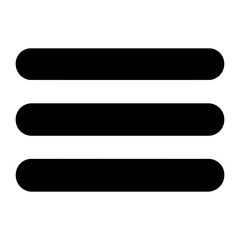 Obraz premium Minimalist black hamburger menu icon on white background
