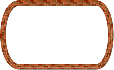 Can Rectangle frame Block Brick frame brickwork brown border picture frame vintage retro antique handcraft framework architecture decorative element isolated background 