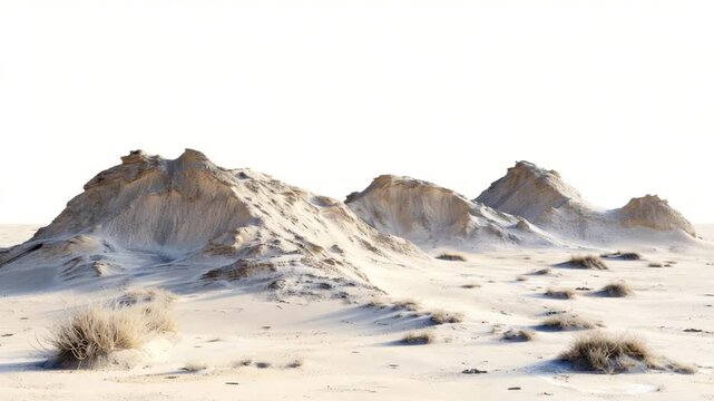 Video clip Desert scenery with sand hills and dry plants, suitable for travel or nature-themed projects