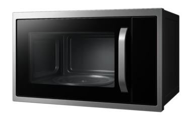 Built-in microwave featuring a ceramic enamel interior for effortless cleaning in a home.