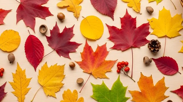 Autumn leaves composition