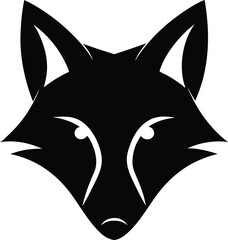Black wolf head silhouette vector tattoo design illustration